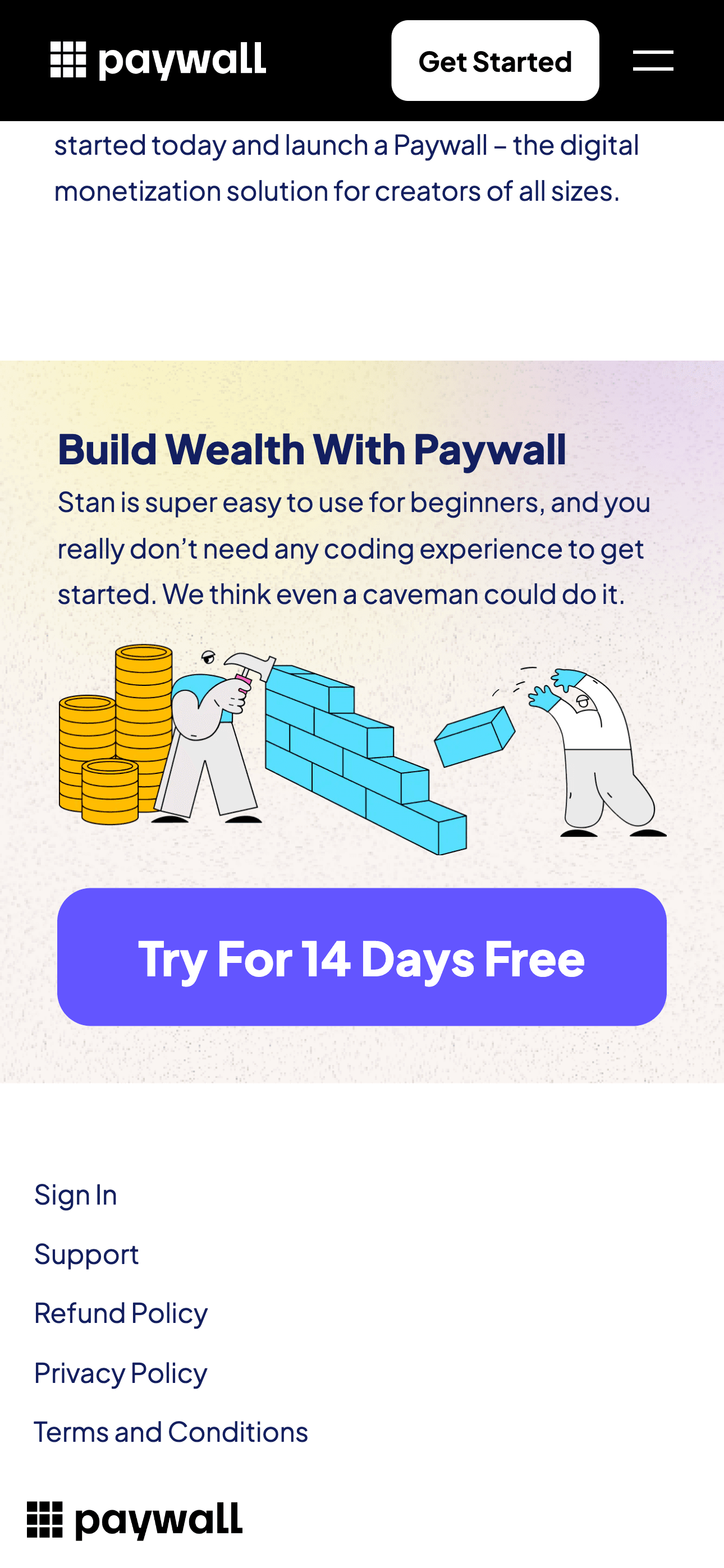 Paywall home page