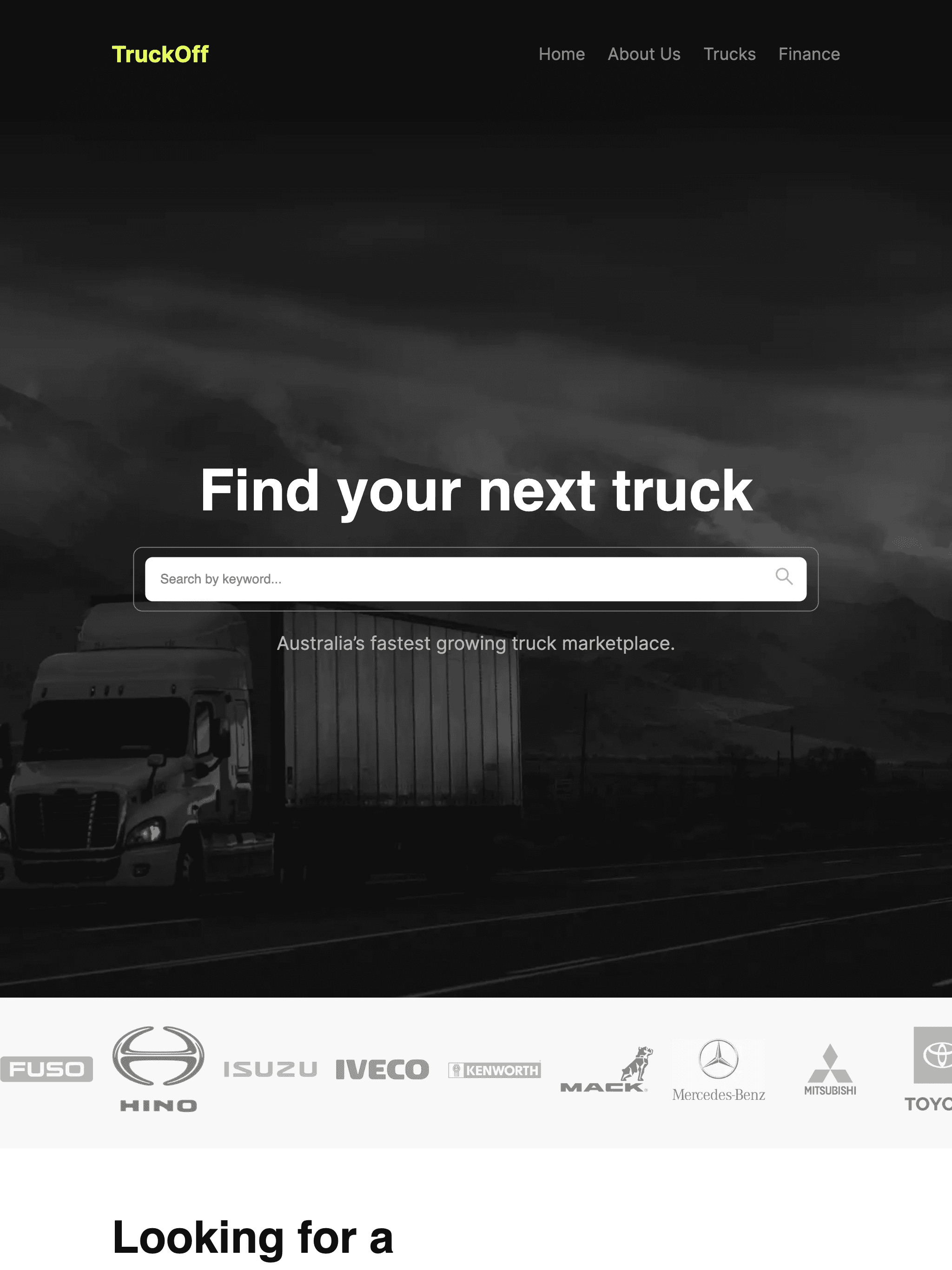 Truckoff homepage